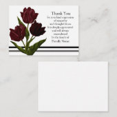 Carte de remerciements des Tulipes rouges profonde (Devant / Derrière)