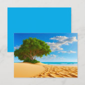 Carte De Remerciements Deserted Tropical Island Sandy Beach  (Devant / Derrière)