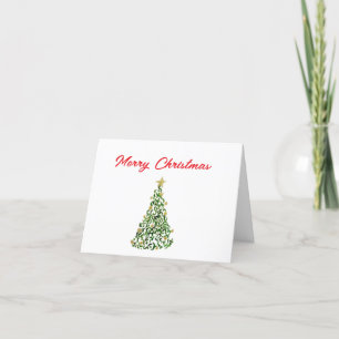 Carte De Remerciements Design Abstrait d'arbre de Noël avec accents d'or