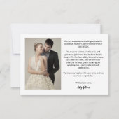 Carte De Remerciements Design chic moderne Mariage de coeur photo (Dos)