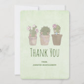 Carte De Remerciements Design d'aquarelle Trio Cactus Trio mignon et sour (Devant)