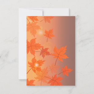 Carte De Remerciements Design d'automne avec feuilles d'érable et effet b