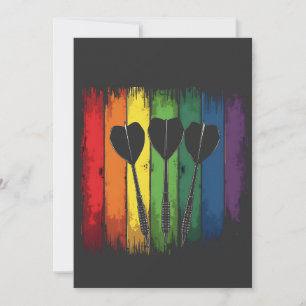 Carte De Remerciements Design de fléchettes vintage avec couleurs LGBTQ V