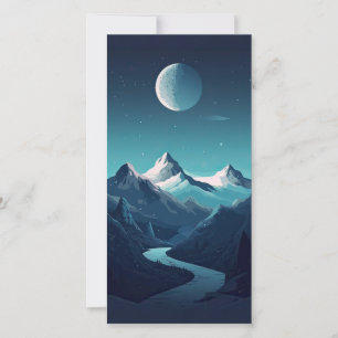 Carte De Remerciements Design de montagne et de lune