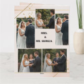 Carte De Remerciements Design Mariage de 6 photos de script moderne (Dos)