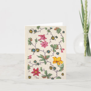 Carte De Remerciements Design textile floral coloré