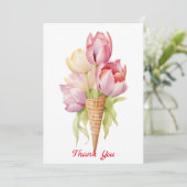 Carte De Remerciements dessert aux fleurs de Tulip (Debout devant)