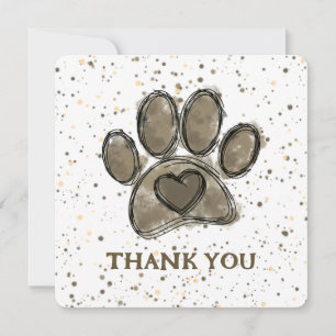 Carte De Remerciements Dessin Amoureux des chiens Aquarelle Peinture