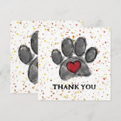 Carte De Remerciements Dessin Amoureux des chiens Aquarelle Peinture (Devant / Derrière)