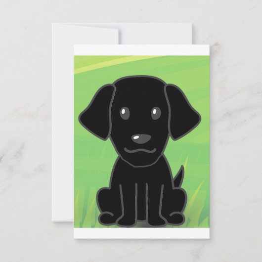 Carte De Remerciements dessin animé du laboratoire noir nouvelle seconde (Devant)