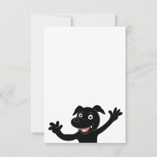 Carte De Remerciements dessin animé en laboratoire noir (Devant)