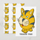 Carte De Remerciements Dessin de chat (Devant / Derrière)