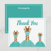 Carte De Remerciements Dessin de Girafe, infirmière-Merci Médicale (Devant / Derrière)