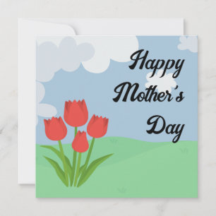 Carte De Remerciements Dessin de la Fête des Mères tulip coloré