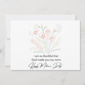 Carte De Remerciements Dessin simple des fleurs de la fête des mères (Devant)