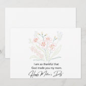 Carte De Remerciements Dessin simple des fleurs de la fête des mères (Devant / Derrière)
