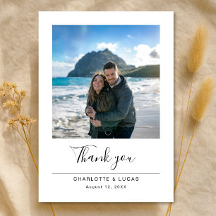 Carte De Remerciements Destination de mariage minimaliste moderne Photo d