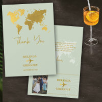Destination Mariage Monde Passport Sage Vert Or
