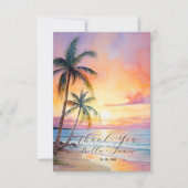 Carte De Remerciements Destination Sunset Beach Wedding (Devant)
