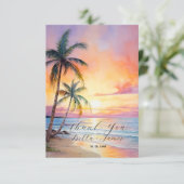 Carte De Remerciements Destination Sunset Beach Wedding (Debout devant)