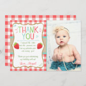 Carte de remerciements d'été de la fraise sucrée (Devant / Derrière)