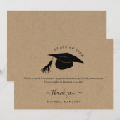 Carte de remerciements d'études - Lycée ou Collège (Devant / Derrière)