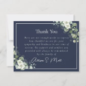 Carte De Remerciements Deuil funéraire Eucalyptus Bleu (Devant)