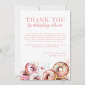 Carte De Remerciements Deux beignets roses douces fille 2e anniversaire (Devant)