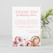 Carte De Remerciements Deux beignets roses douces fille 2e anniversaire (Debout devant)