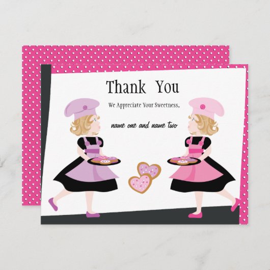 Carte De Remerciements Deux biscuits cuits à la cuisson ! (Devant / Derrière)