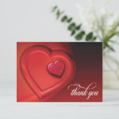 Carte de remerciements Deux Coeurs (Version 3) (Debout devant)