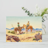 Carte De Remerciements Deux cowboys à cheval par Maynard Dixon (Debout devant)