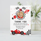 Carte De Remerciements Deux enfants pour un 2ème anniversaire Voiture de  (Debout devant)