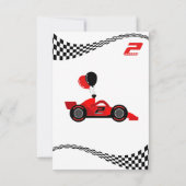 Carte De Remerciements Deux enfants pour un 2ème anniversaire Voiture de  (Dos)