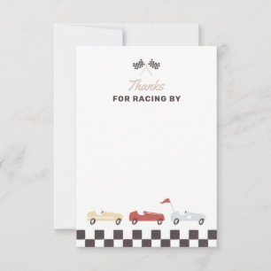 Carte De Remerciements Deux Fast Race Car Boy 2e fête d'anniversaire