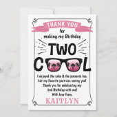 Carte De Remerciements Deux filles Cool 2e anniversaire (Devant)