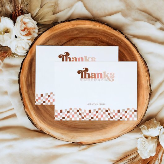 Carte De Remerciements Deux filles Cool super À damiers 2e anniversaire