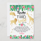Carte De Remerciements Deux filles sauvages Deuxième anniversaire (Devant)