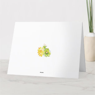 Carte De Remerciements Deux fleurs jaunes et vertes sur un arrière - plan