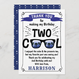 Carte De Remerciements Deux garçons Cool 2e anniversaire