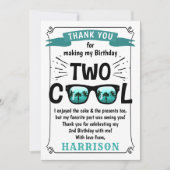 Carte De Remerciements Deux garçons cool 2e anniversaire (Devant)