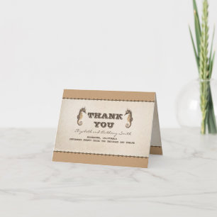 Carte De Remerciements deux hippocampes nautiques mariage remerciements