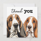 Carte De Remerciements Deux Jolies faces Basset Hound (Devant)