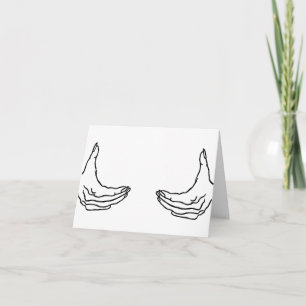 Carte De Remerciements Deux mains féminines tenant le contour de la poitr