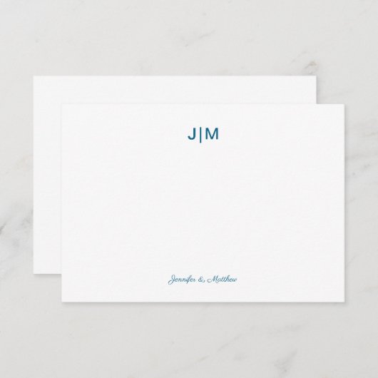 Carte De Remerciements Deux Monogrammes initiaux Black Couple papeterie (Devant / Derrière)