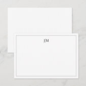 Carte De Remerciements Deux Monogrammes initiaux Black Couple papeterie (Devant / Derrière)