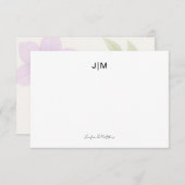 Carte De Remerciements Deux Monogrammes initiaux Black Couple papeterie (Devant / Derrière)