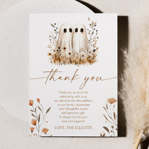 Carte De Remerciements Deux petits Boos Ghost Fleur sauvage Twins Baby sh