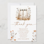 Carte De Remerciements Deux petits Boos Ghost Fleur sauvage Twins Baby sh (Devant)