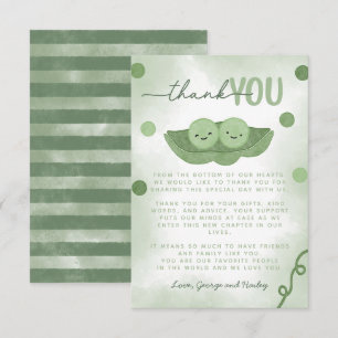 Carte De Remerciements Deux petits pois dans un Baby shower jumeau Pod